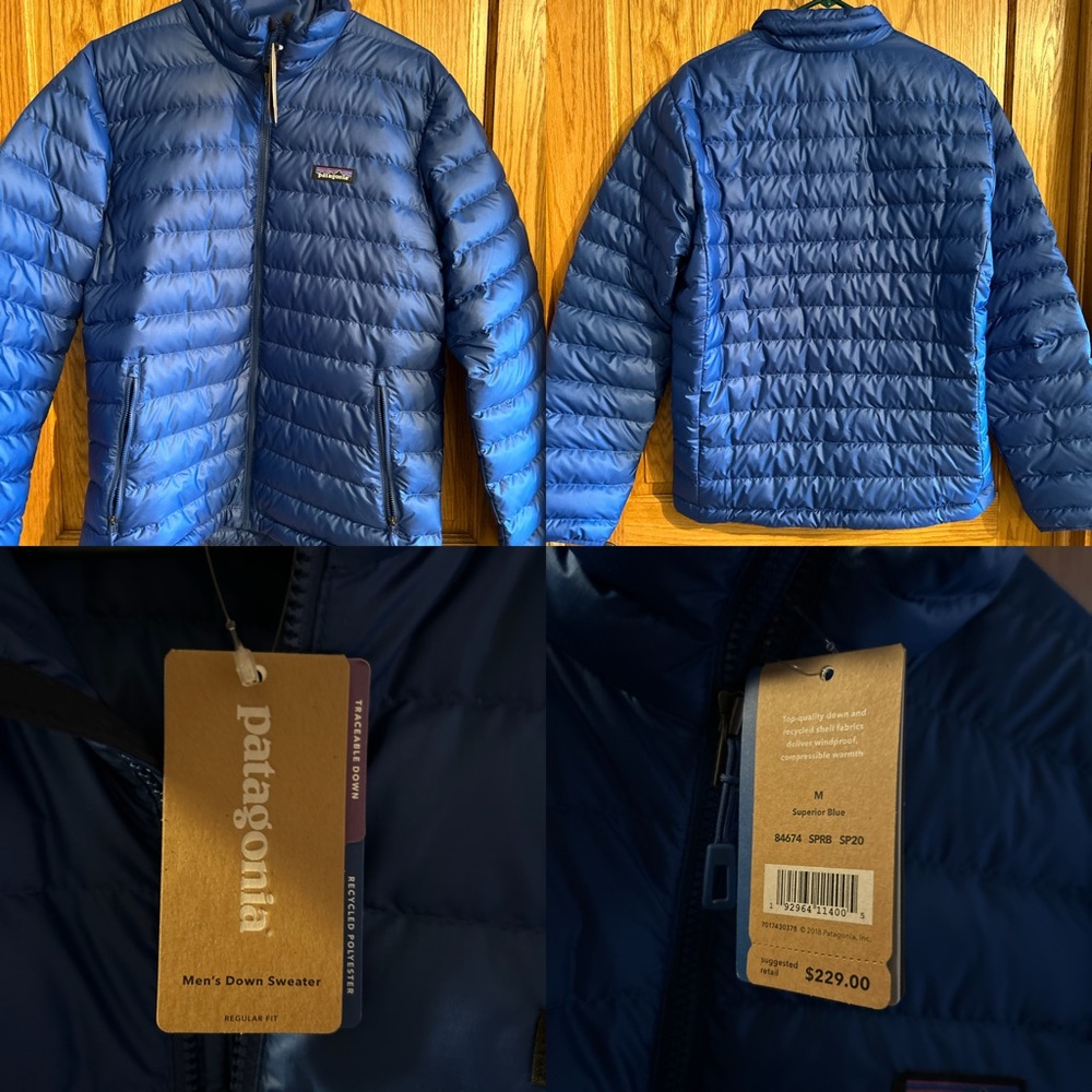 New Patagonia Men's Micro Puff Jacket. Color: Superior Blue. Men's Size Medium.